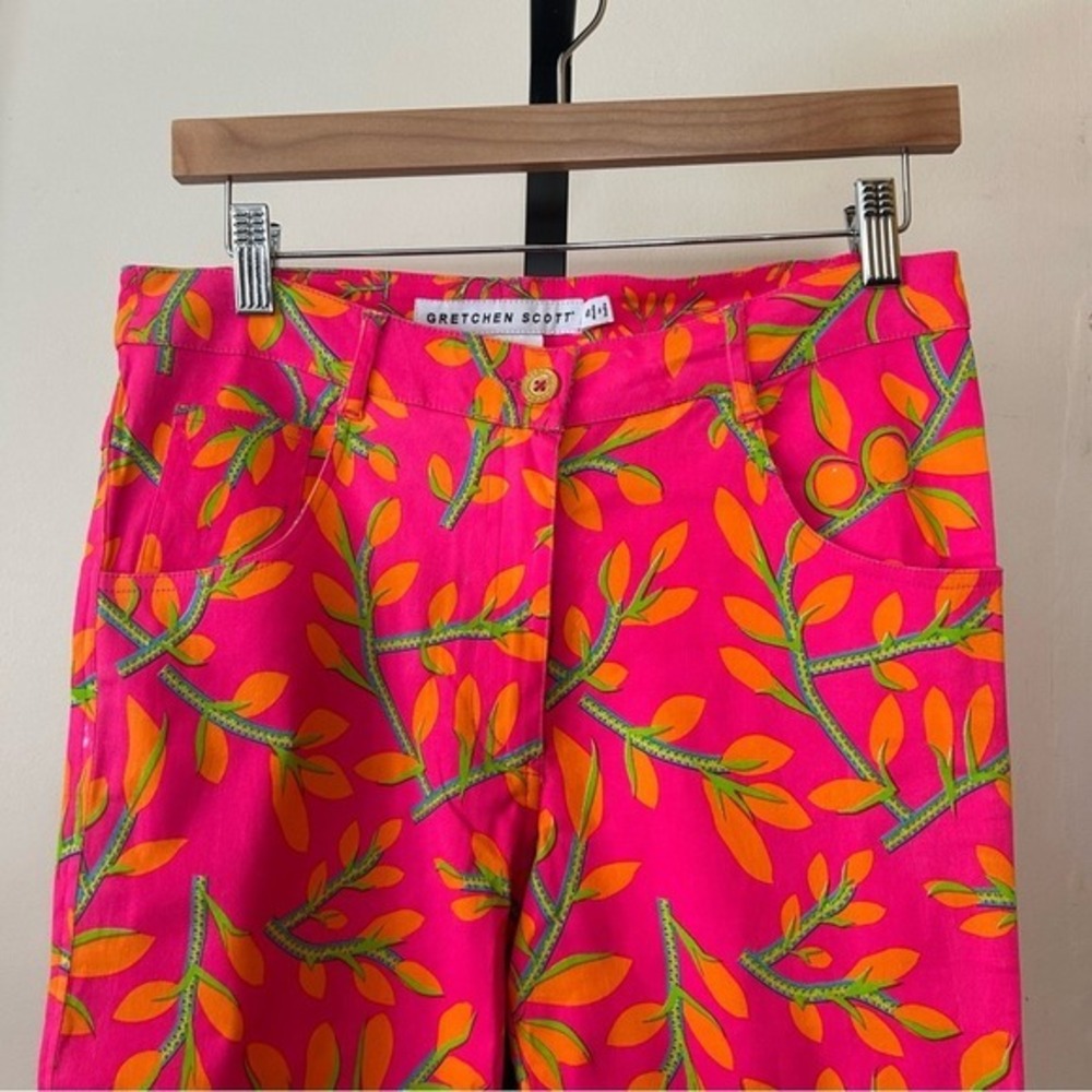 Gretchen Scott Gripeless Pants Stretch Jeans Weedwacker Pink Orange Resort Small - Picture 2 of 8